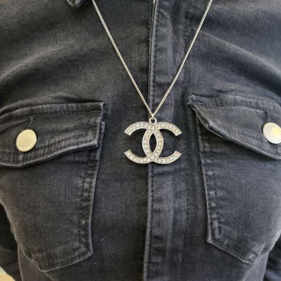 Collier Double C strass CHANEL